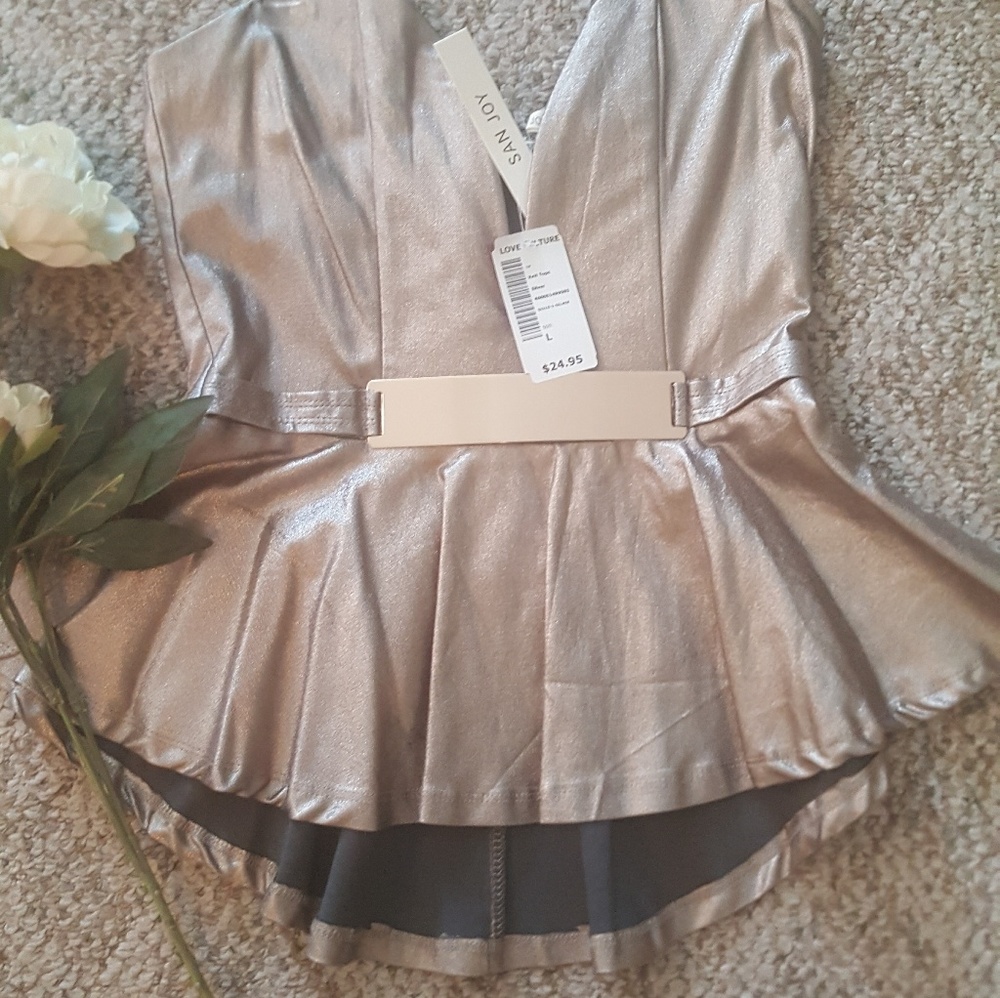 Gold peplum top